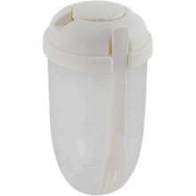 Salad Meal Shaker Cup with Fork and Lid, 1000ml Clear Fruit and Vegetable Salad Cups Container