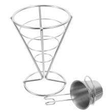 Suporte Para Batatas Fritas Cone Com E Recipientes Para Molhos