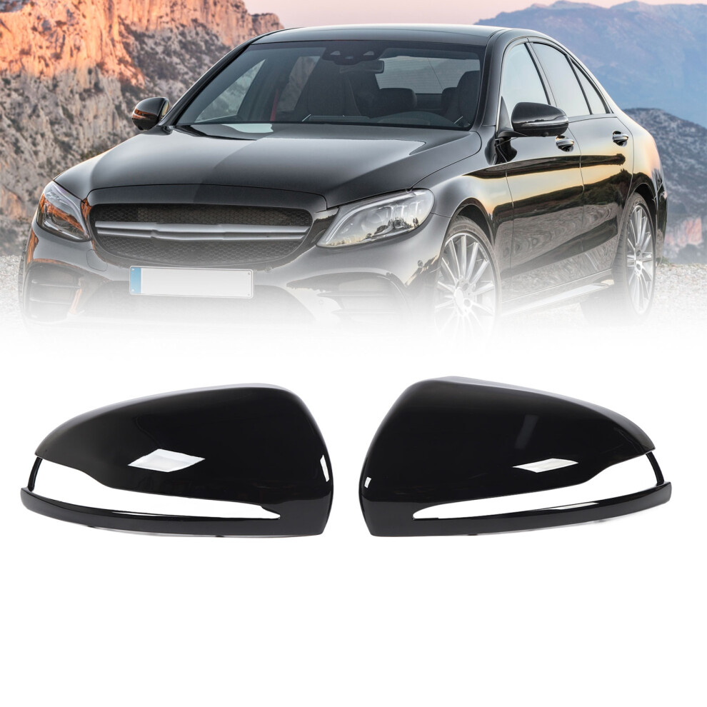 Rearview Mirror Cover Pair For W205 W222 W213 W238 Replacement Black 8461351775566