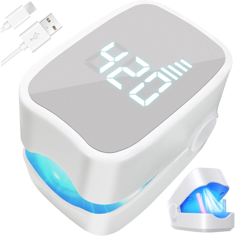 (Small White) Nail Fungus Laser Device with Time Display 7 Minute Fast-acting Anti Fungal Nail Treatment for Toenails & Fingernails, 940nm Infrared Li