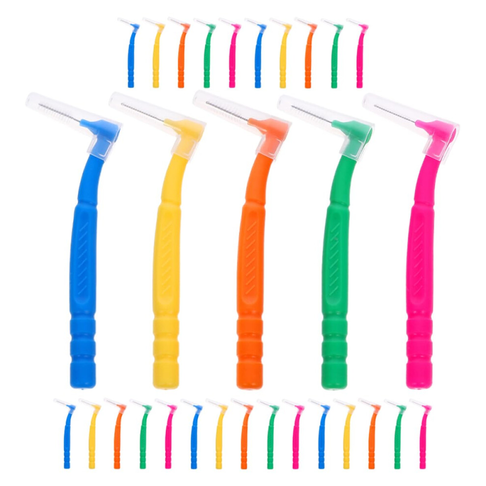 Interdental Toothbrush 30-Pack Ergonomic Handle Professional Design For Interdental Cleaning Between Teeth Family Kit