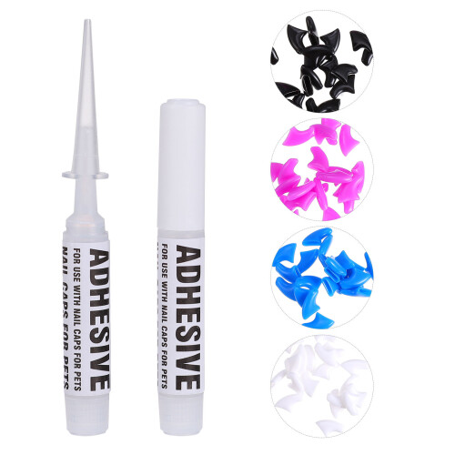80Pcs Pet Cat With 4 Adhesive Glues For Claw Control 2