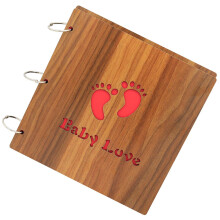 12 Inch Wooden Hollow Out Scrapbook Photo Album For Kids Travel Gifts