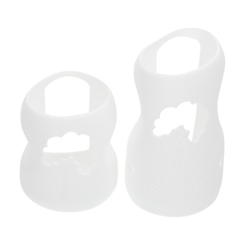 2Pcs Creative Nursing Bottle Sleeves For Baby Bottles White
