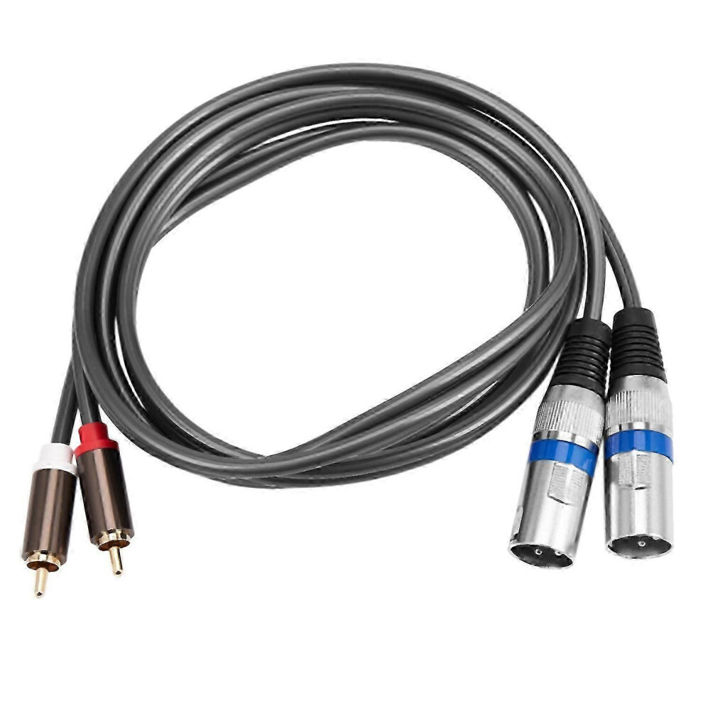 1.5m Dual RCA Male to XLR Male Cable, 2 XLR to 2 RCA Adapter, Hi-Fi Stereo Audio Extension Cable