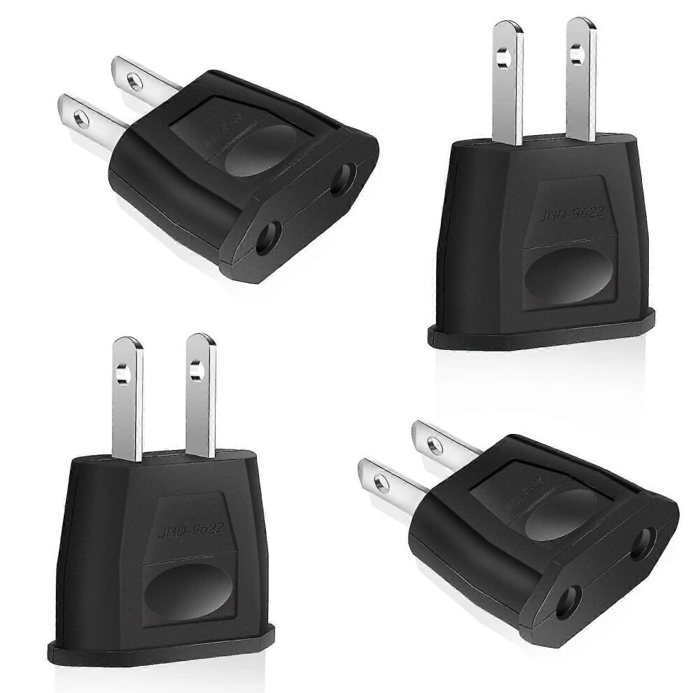 Set Of 4 European And American Travel Adapters - European Travel Adapters - European Travel Adapters For The Usa, Canada And Mexico Black