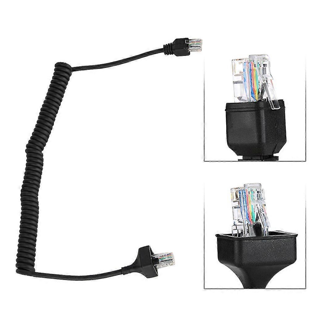8-Pin 50Cm Microphone Cable Compatible With Kenwood Radios, -Ym Black
