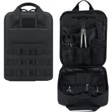 (Black) Portable Camping Cookware Utensils Tableware Organizer Bag Picnic Barbecue Tools Travel Cutlery Storage Case for Outdoor Camping Hiking