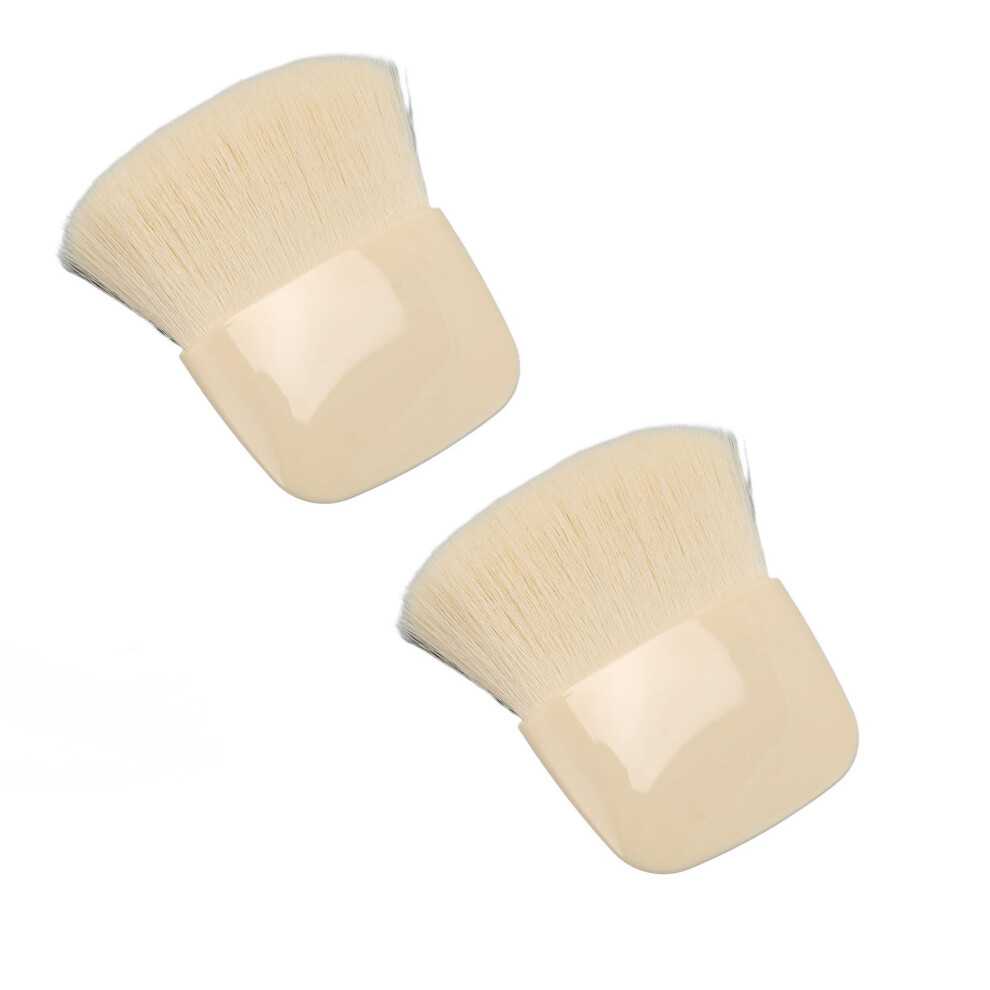 Compact Makeup Brush Set: Soft Bristle Foundation & Blush 2pcs