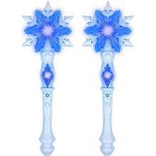 Glowing Snowflake Stick with Sound (Motion Sensing) Magic Toys for Kids Girls Princess 2 Pieces Blue