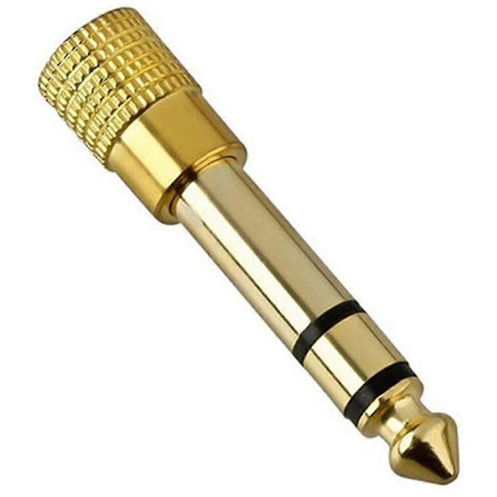 Fornerg 3.5Mm Female To 6.5Mm Male Jack Adapter For Stereo Headphones Gold