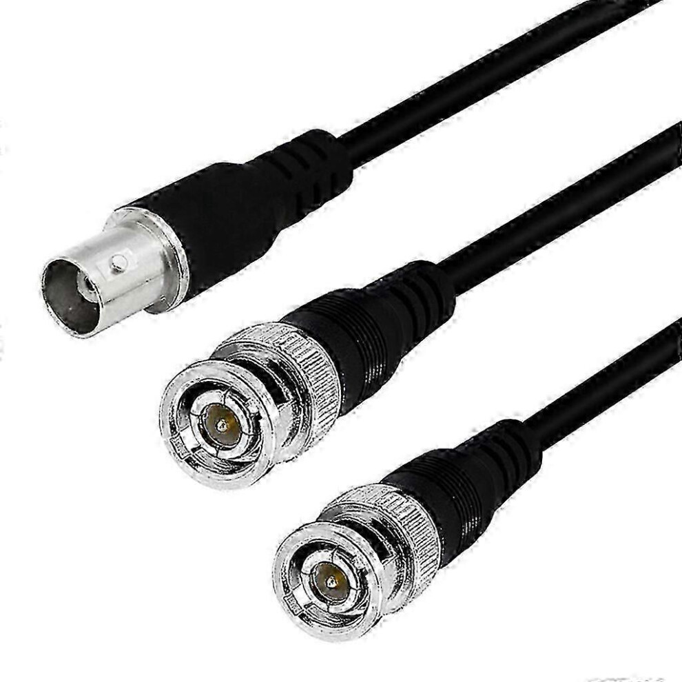BNC (female to male) cable with 1 to 2 connectors, splitter cable for cameras and video equipment