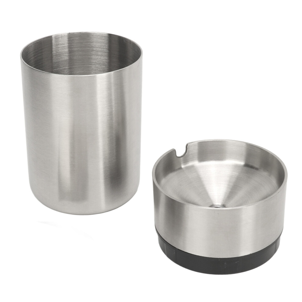 Portable Stainless Steel Car Ashtray With Lid For Most Vehicles 9401351778203