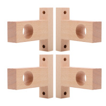 4Stk. Gardinenstange Halter Holz Für Duschvorhang Bad