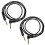6.35 mm guitar patch cable, 2 pieces, 1.5 m, straight to right-angle 2