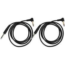 6.35 mm guitar patch cable, 2 pieces, 1.5 m, straight to right-angle