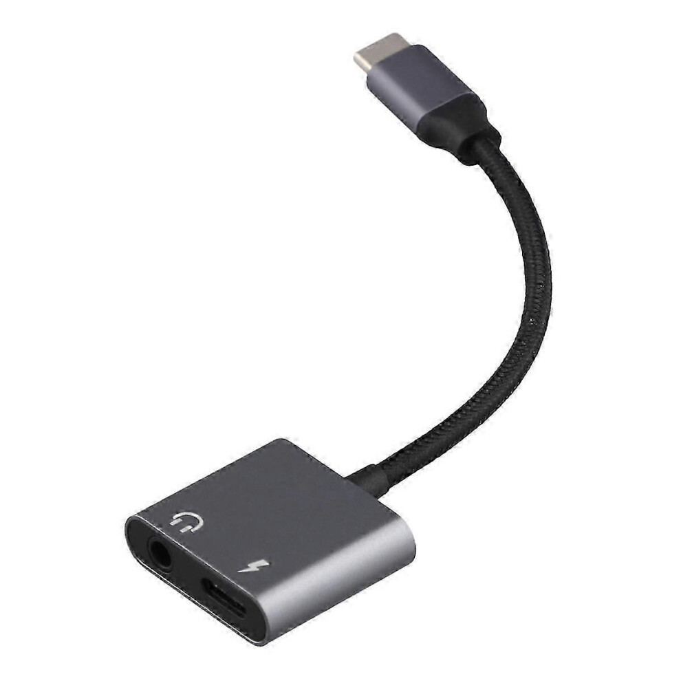 2-In-1 Pd60w Usb-C To 3.5Mm/Type-C Auxiliary Audio Adapter, Fast Charging, Headphone Auxiliary Audio Converter 7308155811728