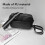 Large Capacity PU Leather Messenger Shoulder Bag Black, One Shoulder 4
