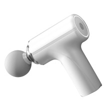Fascia Massage Gun 4 Heads, Adjustable Strength & Speed, Deep Tissue, White