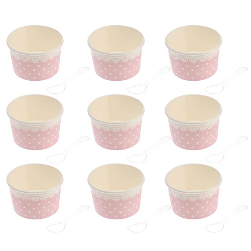 100 Einweg Eisbecher Papier Mit Löffeln