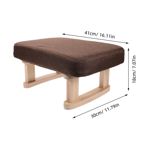 Banco De Madera 15 Pulgadas Asiento Rectangular Patas Estables 1