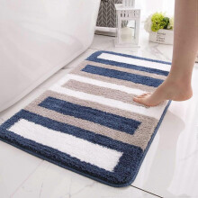 Bath Mat Machine Machine Washable Quick Dry Ultra Shaggy Bath Mats Non-slip Antibacterial Rubber Back,Microfiber Bathroom Mats Water Absorbent -Blue