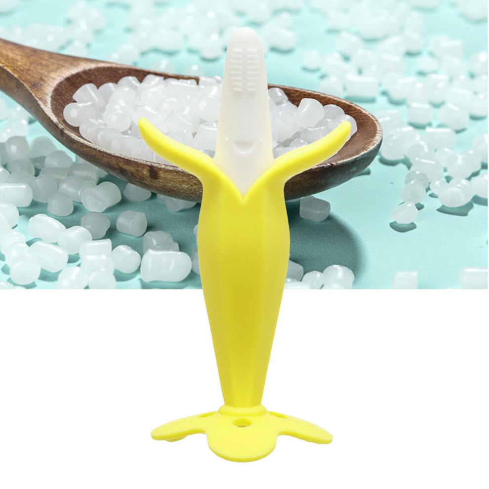 & 3D Banana Silicone Teether For Soothing And Chewing Green/White
