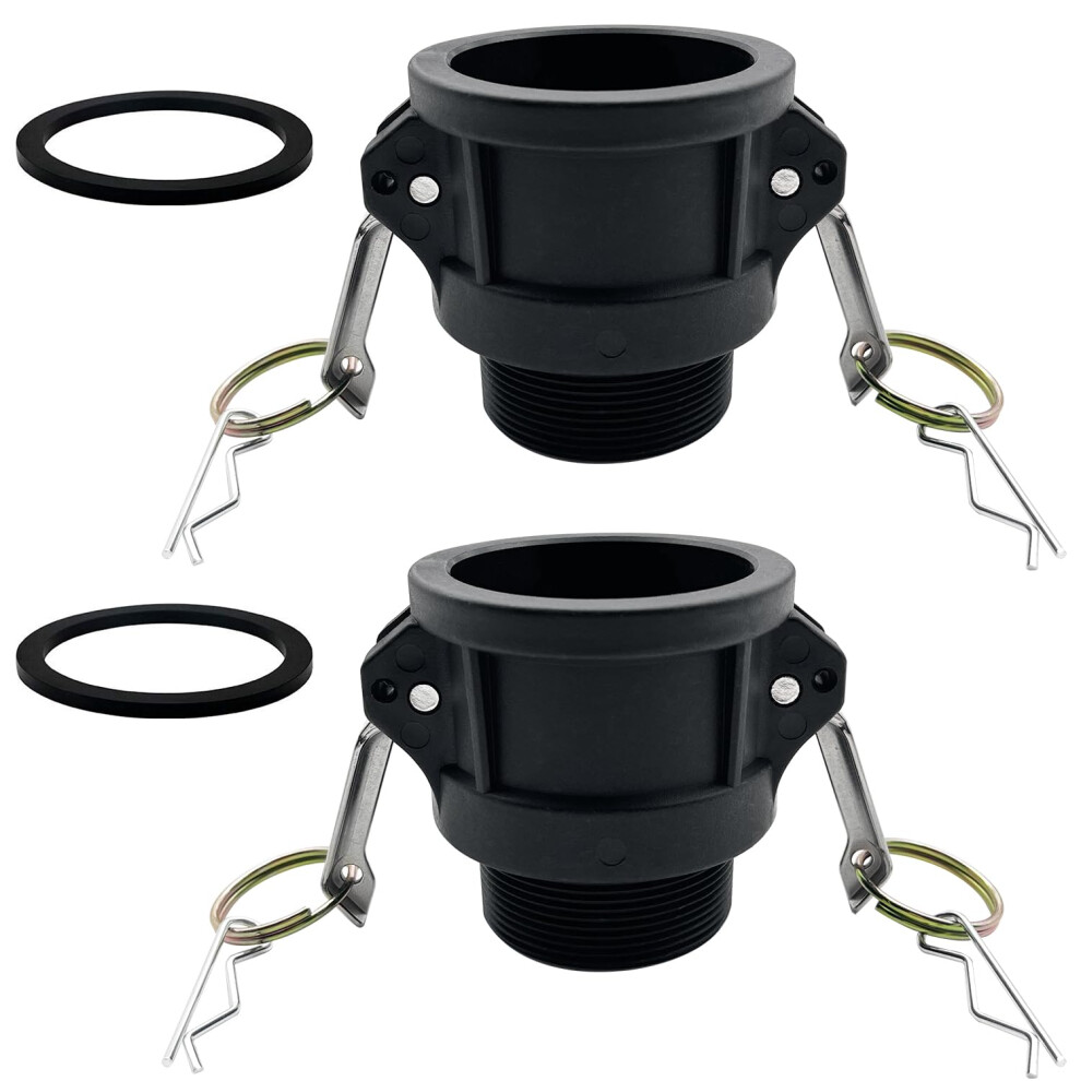 Polypropylene Type B Cam Groove Fitting Female 3-Inch Camlock B-300 2-Pack With 3-Inch Male Npt 9354506085926