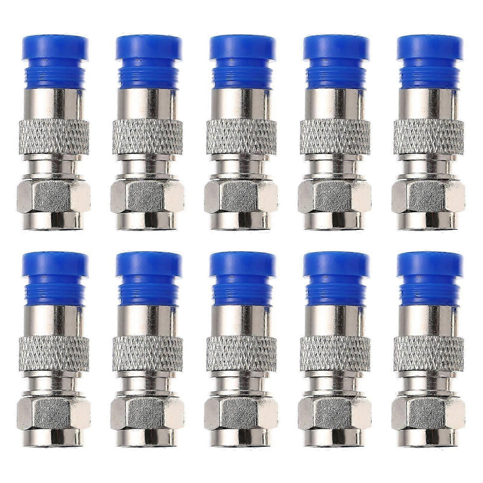 Type F coaxial connector, 10 pieces, coaxial compression fitting, compression connectors