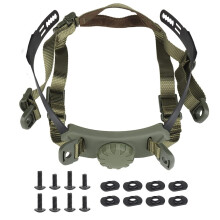 Adjustable Head Size Helmet Chin Strap System For MICH/IBH Airsoft Helmets OD Green With Nape Suspension Bolts And Screws