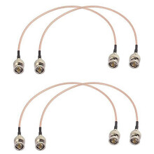 Pack of 4 x 30cm 75-ohm 3G HD SDI BNC cables compatible with cameras and video equipment, supporting HD-SDI, 3G-SDI, 4K, 8K, and QQ formats