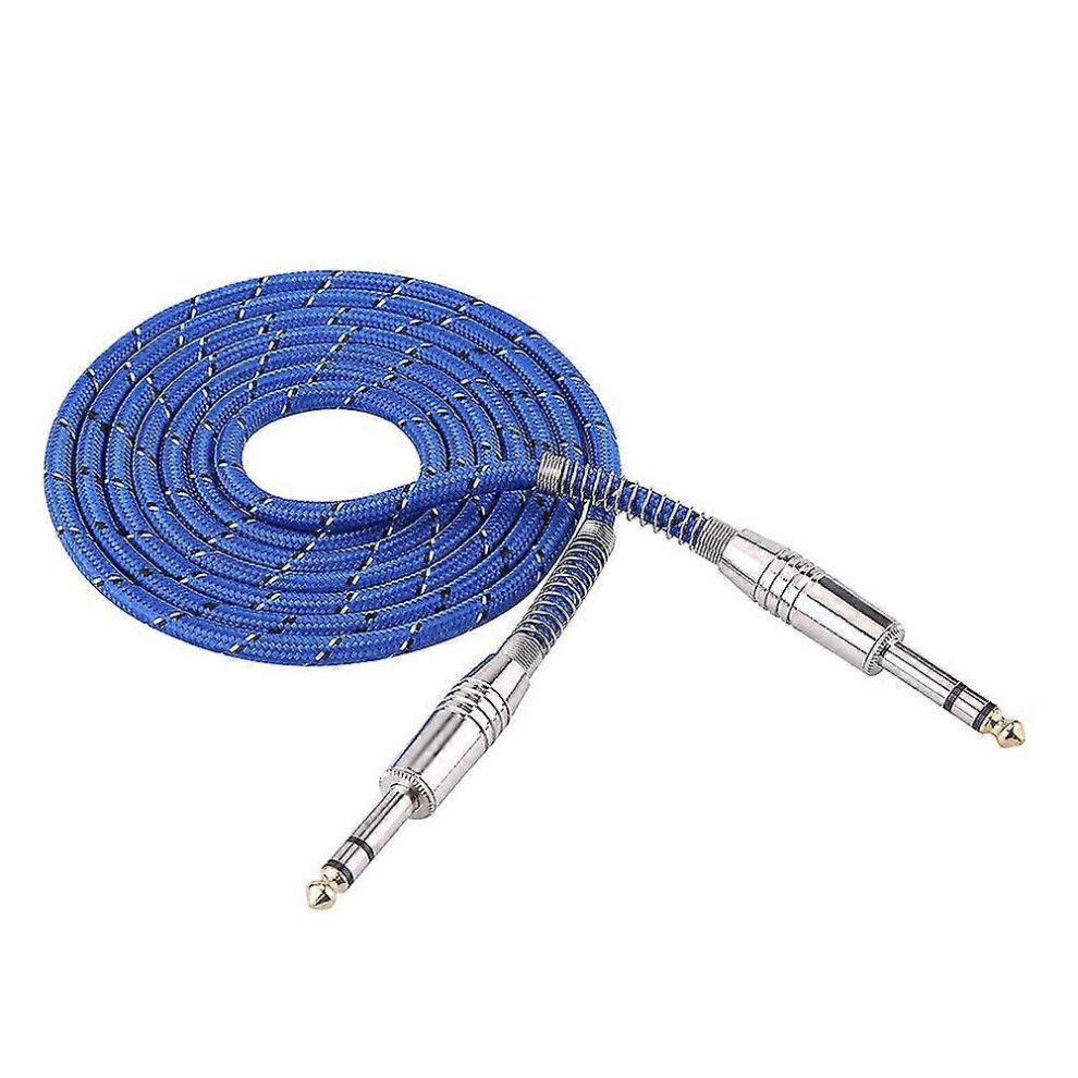 6.35 mm Male to Male Stereo Audio Cable Compatible with Electric Guitar Mixer, 1.8 m - YM