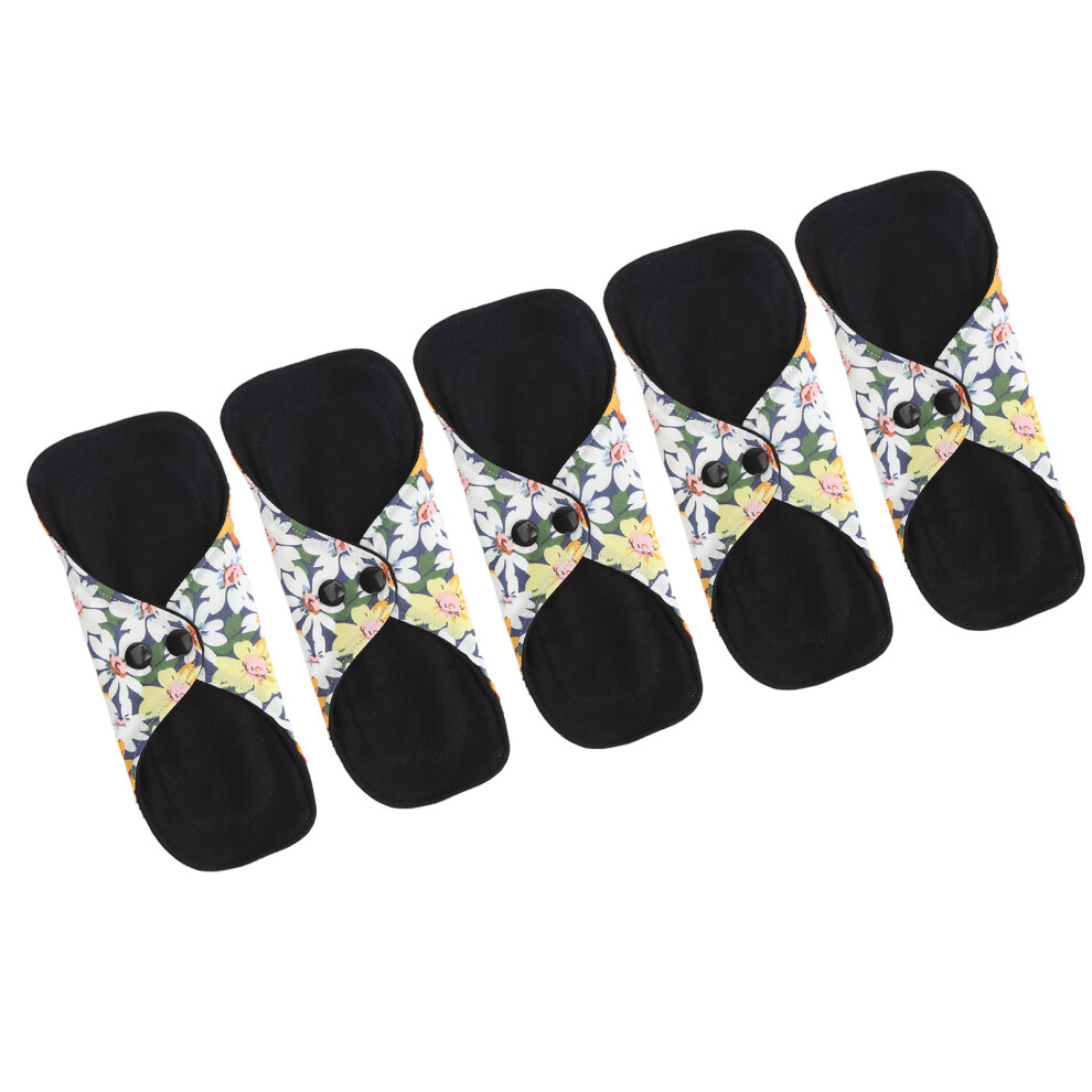 5 pcs Leak Proof Reusable Menstrual Pads Soft Cotton Absorbent Washable Pads