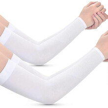 Uv Sun Protection Compression Arm Sleeves Tattoo Cover Up Cooling Athletic Sports SleeveWhite