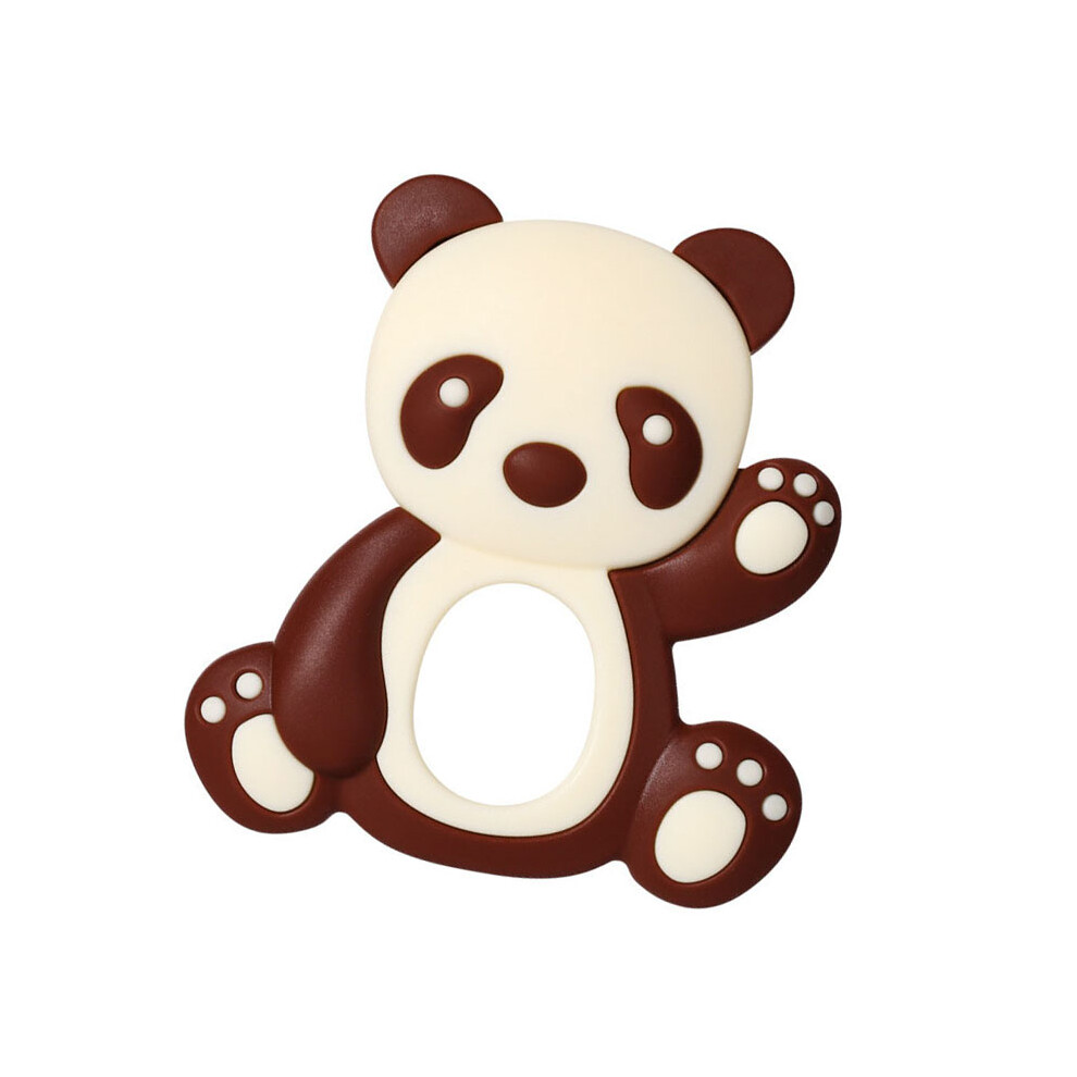 Brown Baby Panda Silicone Teether Toy For Infants Kids, Soothes Gums