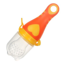 Baby Fruit Teething Feeder, Silicone Food Dispensing, Orange