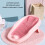 Pink Foldable Baby Bath Support, Heart Shaped, Ergonomic Plastic 3