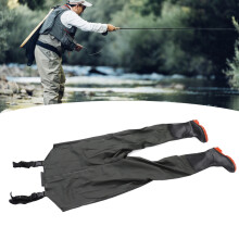 Waterproof Men's Hip Wader Fishing Pants Size 43 with Bootfoot Green