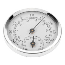 Mini Analogue Thermometer Hygrometer Wit Kunststof