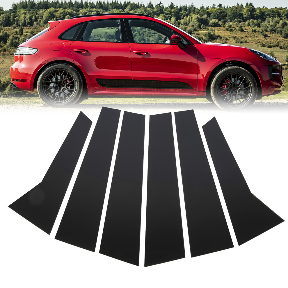 Glossy 6Pcs B Pillar Posts Trim For Macan 95B Cars Black 7901351789008
