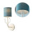 Creative - Wandlampe Weißer Halter Blauer Schirm 3