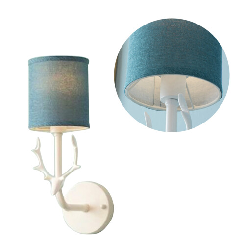 Creative - Wandlampe Weißer Halter Blauer Schirm 2