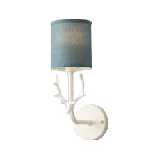Creative - Wandlampe Weißer Halter Blauer Schirm