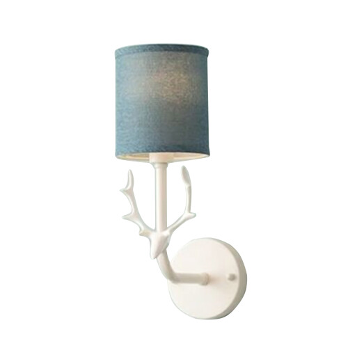 Creative - Wandlampe Weißer Halter Blauer Schirm