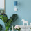 Creative - Wandlampe Weißer Halter Blauer Schirm 7