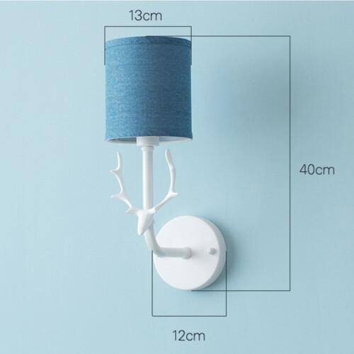 Creative - Wandlampe Weißer Halter Blauer Schirm 1
