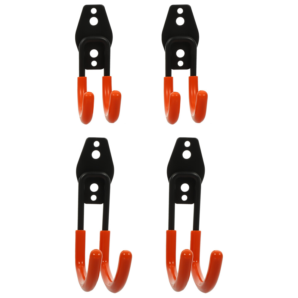 4Pcs Garage Wall Hooks Heavy Duty Orange Iron Ladder Tool Organizer 3344060609450
