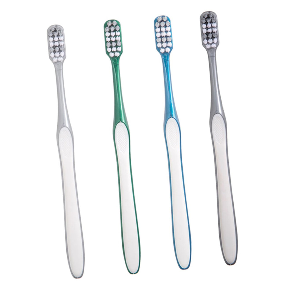 Mens Travel Toothbrushes 4Pcs Portable Lightweight Head Hard Bristles For Deep Cleaning Ergonomic Design For On The Go Oral Care