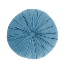 (Blue) Solid Color Round Throw Pillow Decorative Floor Cushion Pumpkin Chair Pads with Center Button for Home Decor Living Room Sofa Couch Bed Chair