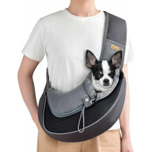 Cuby Pet Sling Carrier for Small Dogs Cats,Drawstring & Zipper Security Hook Triple Designs